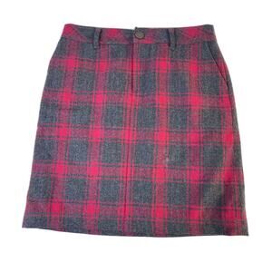 VTG Y2K Eddie Bauer Womens 6 Wool Punk Plaid Gingham Mini Skirt